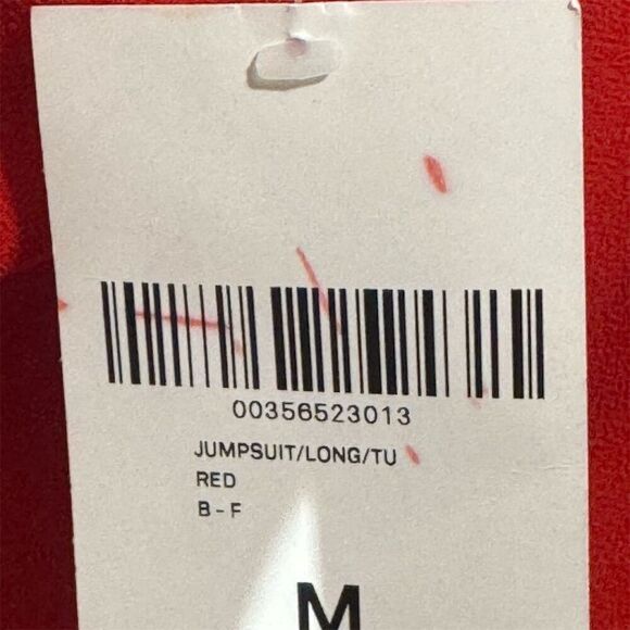 Forever 21 Red Wide Leg Jumpsuit Women’s Medium Spaghetti Strap Overlay NWT - Picture 4 of 4